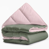 All - in one Lazy Duvet | Green/Pink | Single - 140cm (W) x 200cm (L) - The Bedding & Blankets Store