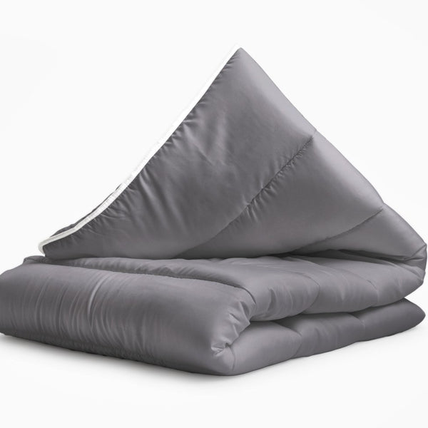 All - in - One Lazy Duvet | Grey Anthracite | Single - 140cm (W) x 200cm (L) - The Bedding & Blankets Store