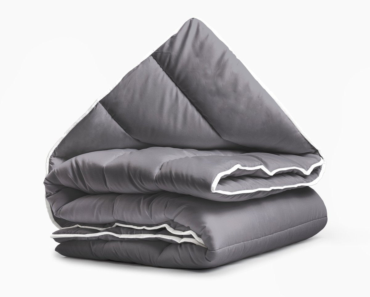 All - in - One Lazy Duvet | Grey Anthracite | Single - 140cm (W) x 200cm (L) - The Bedding & Blankets Store