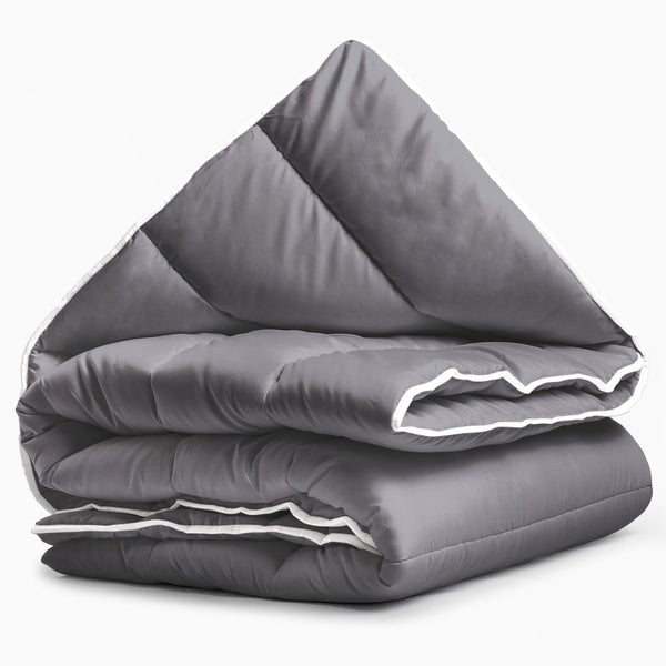 All - in - One Lazy Duvet | Grey Anthracite | Single - 140cm (W) x 200cm (L) - The Bedding & Blankets Store