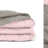 All - in one Lazy Duvet | Pink/Khaki | Single - 140cm (W) x 200cm (L) - The Bedding & Blankets Store