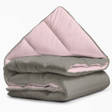 All - in one Lazy Duvet | Pink/Khaki | Single - 140cm (W) x 200cm (L) - The Bedding & Blankets Store