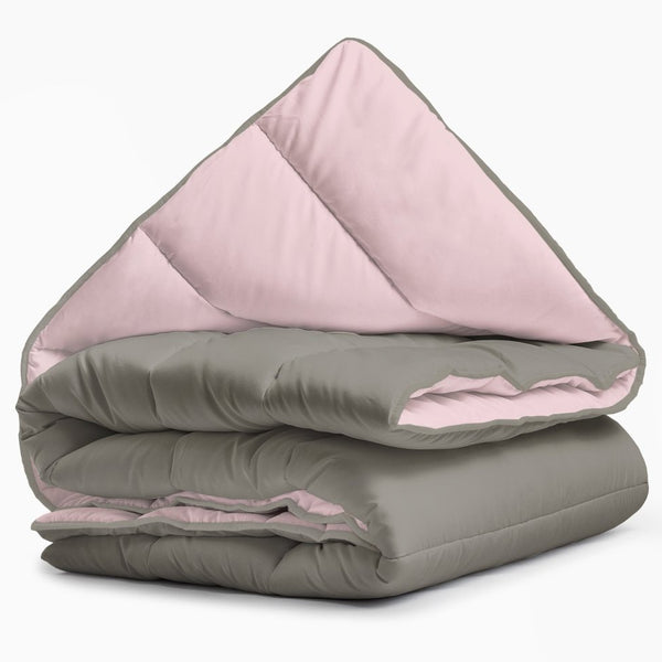 All - in one Lazy Duvet | Pink/Khaki | Single - 140cm (W) x 200cm (L) - The Bedding & Blankets Store