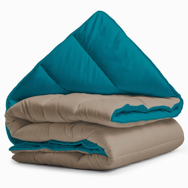 All - in - One Lazy Duvet | Teak/Plume | Single - 140cm (W) x 200cm (L) - The Bedding & Blankets Store
