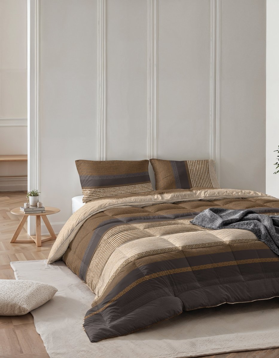 All - in - One Marina Lazy Duvet & Pillowcases Set | Taupe | Single - 140cm (W) x 200cm (L) - The Bedding & Blankets Store
