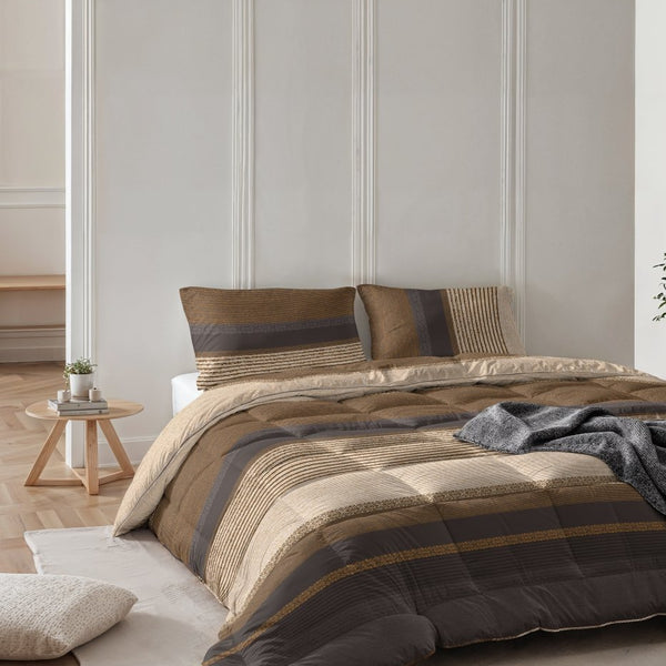 All - in - One Marina Lazy Duvet & Pillowcases Set | Taupe | Single - 140cm (W) x 200cm (L) - The Bedding & Blankets Store