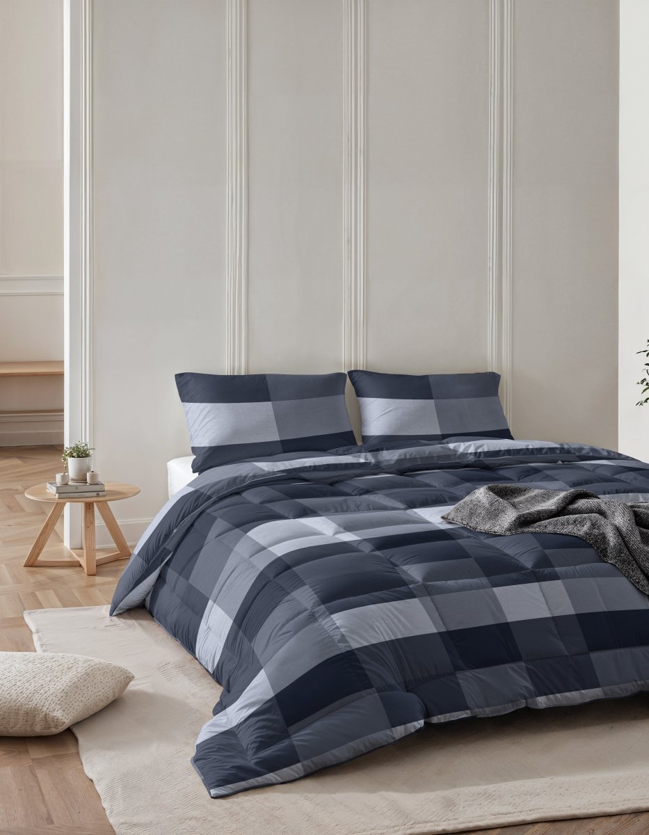 Anne All - in - One Lazy Duvet & Pillowcases Set | Blue | Single - 140cm (W) x 200cm (L) - The Bedding & Blankets Store