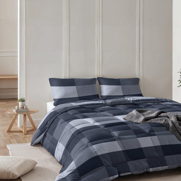 Anne All - in - One Lazy Duvet & Pillowcases Set | Blue | Single - 140cm (W) x 200cm (L) - The Bedding & Blankets Store
