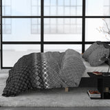 Brushed Cotton - Rich Flannel Duvet Cover Set Cheng | Anthracite | Single - 140cm (W) x 220cm (L) - The Bedding & Blankets Store