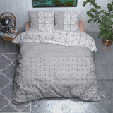 Brushed Cotton - Rich Flannel Duvet Cover Set Gino | Grey | Single - 140cm (W) x 220cm (L) - The Bedding & Blankets Store
