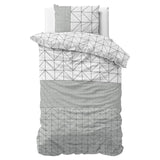 Brushed Cotton - Rich Flannel Duvet Cover Set Gino | Grey | Single - 140cm (W) x 220cm (L) - The Bedding & Blankets Store