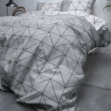 Brushed Cotton - Rich Flannel Duvet Cover Set Gino | Grey | Single - 140cm (W) x 220cm (L) - The Bedding & Blankets Store