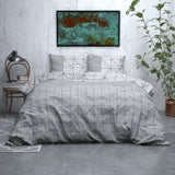 Brushed Cotton - Rich Flannel Duvet Cover Set Gino | Grey | Single - 140cm (W) x 220cm (L) - The Bedding & Blankets Store