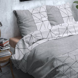 Brushed Cotton - Rich Flannel Duvet Cover Set Gino | Grey | Single - 140cm (W) x 220cm (L) - The Bedding & Blankets Store
