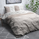 Brushed Cotton - Rich Flannel Duvet Cover Set Gino | Taupe | Single - 140cm (W) x 220cm (L) - The Bedding & Blankets Store