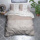 Brushed Cotton - Rich Flannel Duvet Cover Set Gino | Taupe | Single - 140cm (W) x 220cm (L) - The Bedding & Blankets Store