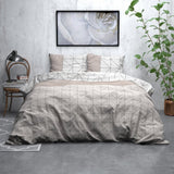 Brushed Cotton - Rich Flannel Duvet Cover Set Gino | Taupe | Single - 140cm (W) x 220cm (L) - The Bedding & Blankets Store