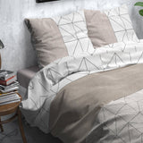 Brushed Cotton - Rich Flannel Duvet Cover Set Gino | Taupe | Single - 140cm (W) x 220cm (L) - The Bedding & Blankets Store