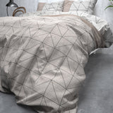 Brushed Cotton - Rich Flannel Duvet Cover Set Gino | Taupe | Single - 140cm (W) x 220cm (L) - The Bedding & Blankets Store