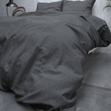 Brushed Cotton - Rich Flannel Duvet Cover Set Jason | Anthracite | Single - 140cm (W) x 220cm (L) - The Bedding & Blankets Store