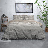 Brushed Cotton - Rich Flannel Duvet Cover Set Love and Relax | Taupe | Double - 200cm (W) x 220cm (L) - The Bedding & Blankets Store