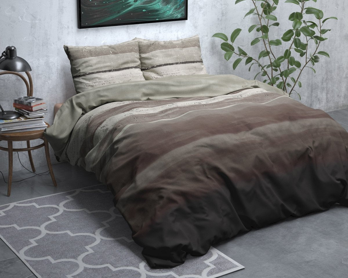 Brushed Cotton - Rich Flannel Duvet Cover Set Marcus | Taupe | Single - 140cm (W) x 220cm (L) - The Bedding & Blankets Store