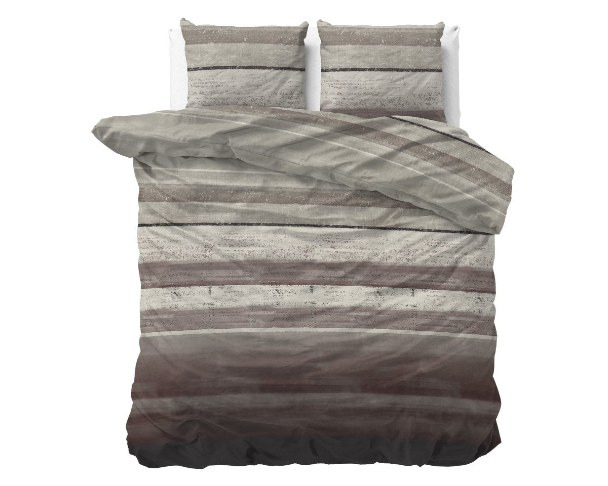 Brushed Cotton - Rich Flannel Duvet Cover Set Marcus | Taupe | Single - 140cm (W) x 220cm (L) - The Bedding & Blankets Store