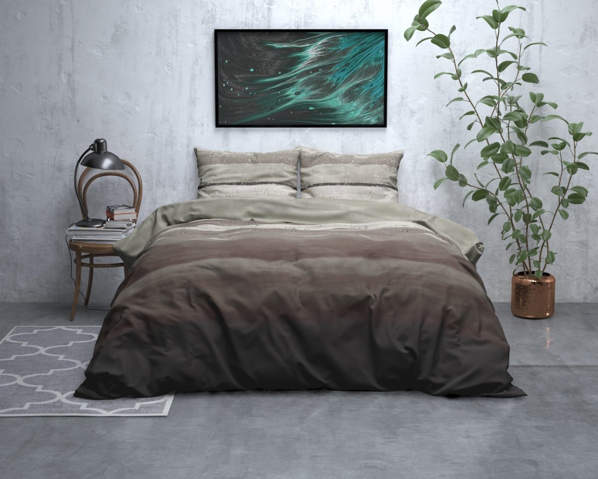 Brushed Cotton - Rich Flannel Duvet Cover Set Marcus | Taupe | Single - 140cm (W) x 220cm (L) - The Bedding & Blankets Store