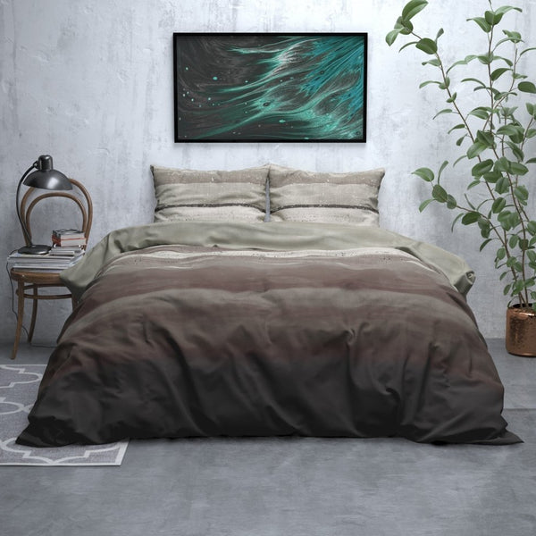 Brushed Cotton - Rich Flannel Duvet Cover Set Marcus | Taupe | Single - 140cm (W) x 220cm (L) - The Bedding & Blankets Store
