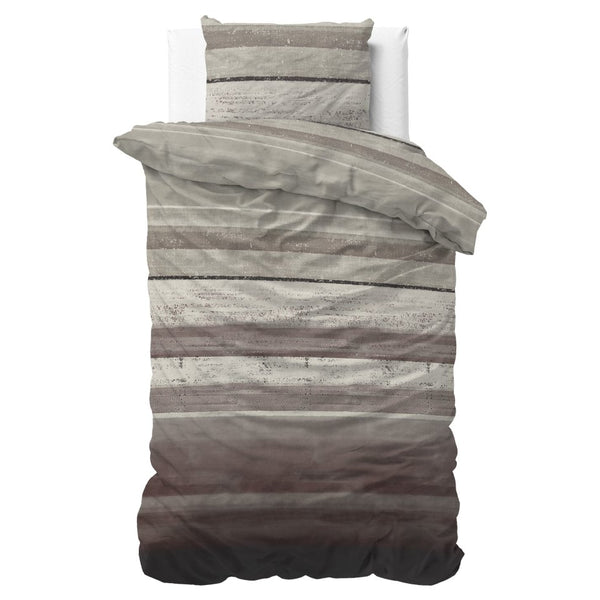 Brushed Cotton - Rich Flannel Duvet Cover Set Marcus | Taupe | Single - 140cm (W) x 220cm (L) - The Bedding & Blankets Store