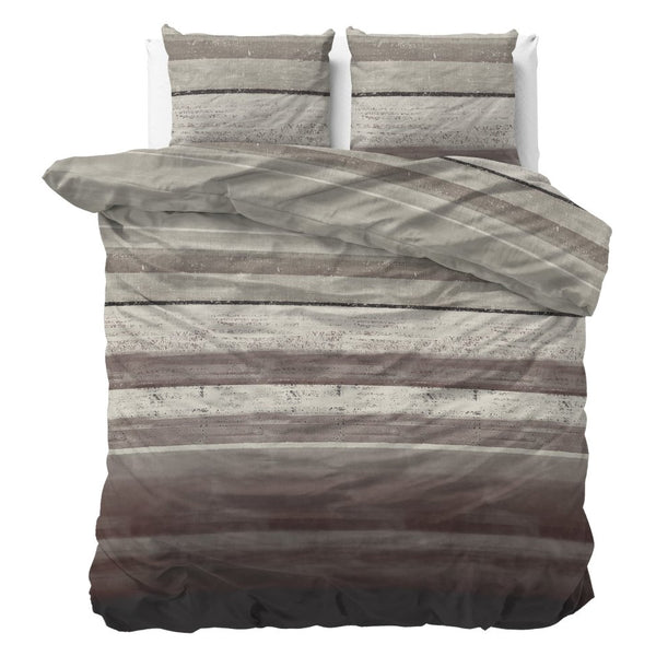 Brushed Cotton - Rich Flannel Duvet Cover Set Marcus | Taupe | Single - 140cm (W) x 220cm (L) - The Bedding & Blankets Store
