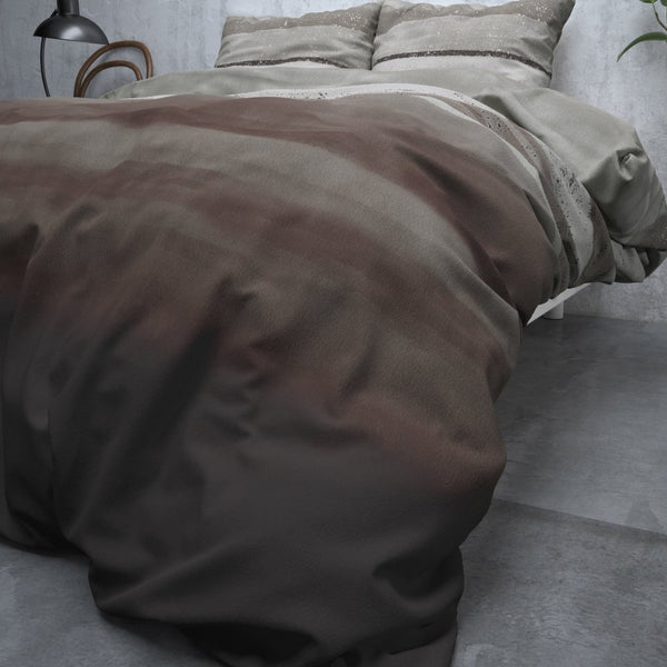 Brushed Cotton - Rich Flannel Duvet Cover Set Marcus | Taupe | Single - 140cm (W) x 220cm (L) - The Bedding & Blankets Store