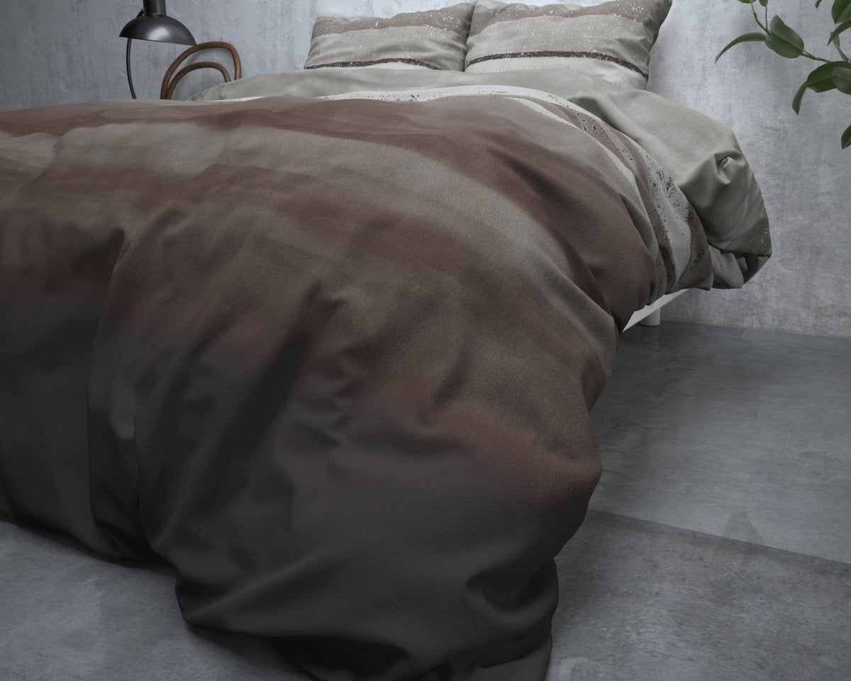 Brushed Cotton - Rich Flannel Duvet Cover Set Marcus | Taupe | Single - 140cm (W) x 220cm (L) - The Bedding & Blankets Store
