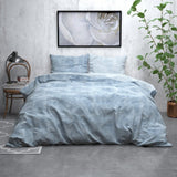 Brushed Cotton - Rich Flannel Duvet Cover Set Washed | Blue | Single - 140cm (W) x 220cm (L) - The Bedding & Blankets Store