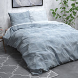 Brushed Cotton - Rich Flannel Duvet Cover Set Washed | Blue | Single - 140cm (W) x 220cm (L) - The Bedding & Blankets Store