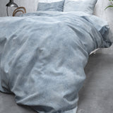 Brushed Cotton - Rich Flannel Duvet Cover Set Washed | Blue | Single - 140cm (W) x 220cm (L) - The Bedding & Blankets Store