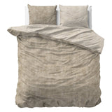 Brushed Cotton - Rich Flannel Duvet Cover Set Washed | Taupe | Double - 200cm (W) x 220cm (L) - The Bedding & Blankets Store