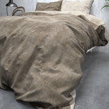 Brushed Cotton - Rich Flannel Duvet Cover Set Washed | Taupe | Single - 140cm (W) x 220cm (L) - The Bedding & Blankets Store