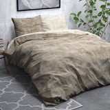 Brushed Cotton - Rich Flannel Duvet Cover Set Washed | Taupe | Single - 140cm (W) x 220cm (L) - The Bedding & Blankets Store