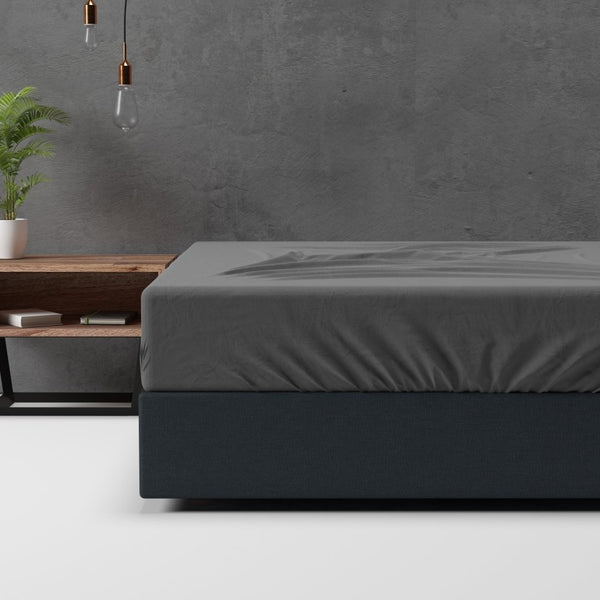 Classic Flannel Fitted Sheet | Anthracite Grey | Single 90 x 200cm (L) x cm (D) - The Bedding & Blankets Store