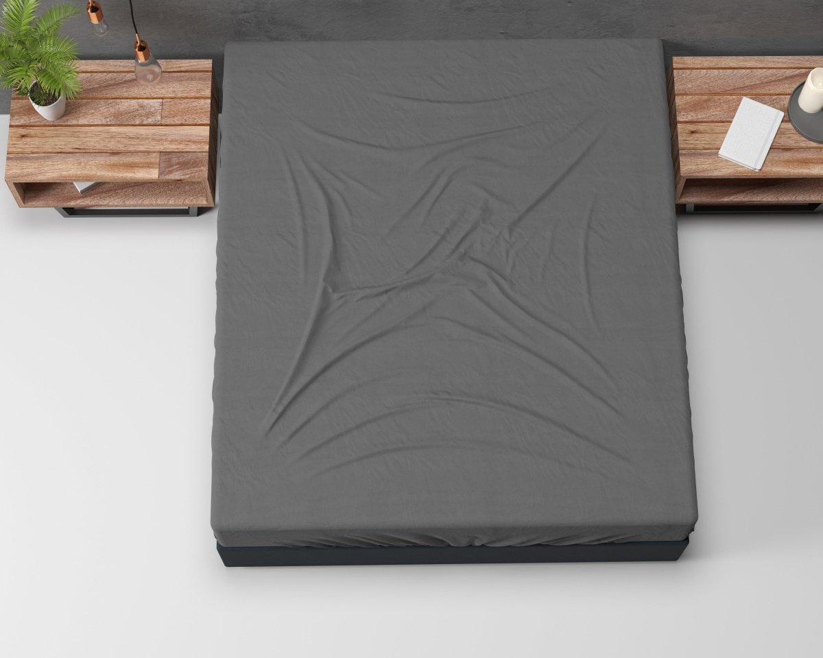 Classic Flannel Fitted Sheet | Anthracite Grey | Single 90 x 200cm (L) x cm (D) - The Bedding & Blankets Store