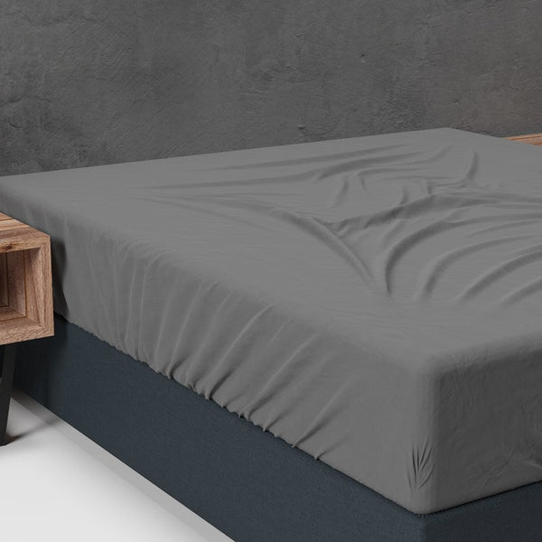 Classic Flannel Fitted Sheet | Anthracite Grey | Single 90 x 200cm (L) x cm (D) - The Bedding & Blankets Store