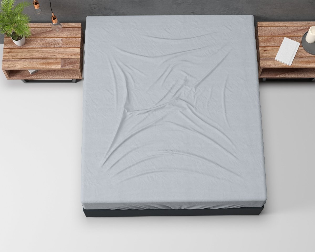 Classic Flannel Fitted Sheet | Grey | Single 90 x 200cm (L) x cm (D) - The Bedding & Blankets Store