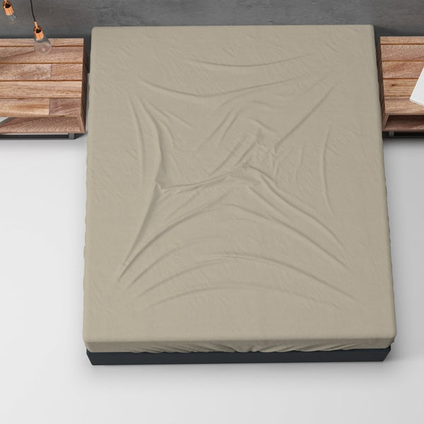 Classic Flannel Fitted Sheet | Taupe | Single 90 x 200cm (L) x cm (D) - The Bedding & Blankets Store