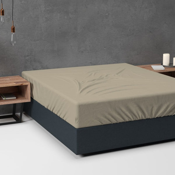 Classic Flannel Fitted Sheet | Taupe | Single 90 x 200cm (L) x cm (D) - The Bedding & Blankets Store