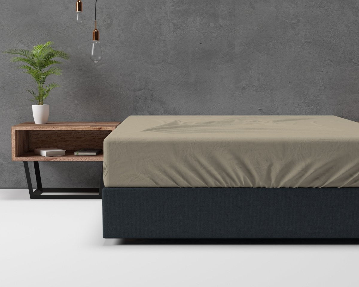 Classic Flannel Fitted Sheet | Taupe | Single 90 x 200cm (L) x cm (D) - The Bedding & Blankets Store
