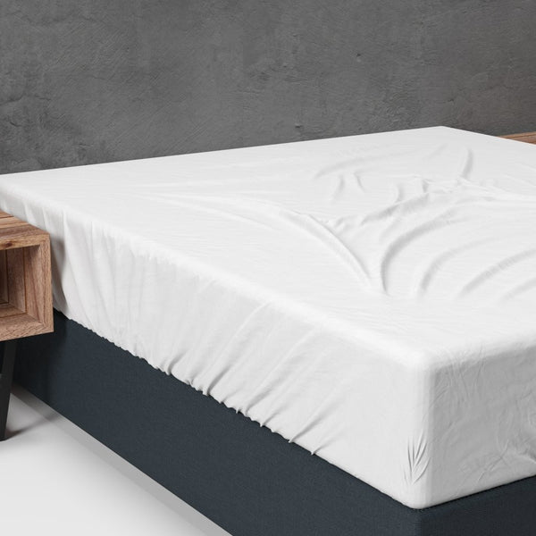 Classic Flannel Fitted Sheet | White | Single 90 x 200cm (L) x cm (D) - The Bedding & Blankets Store
