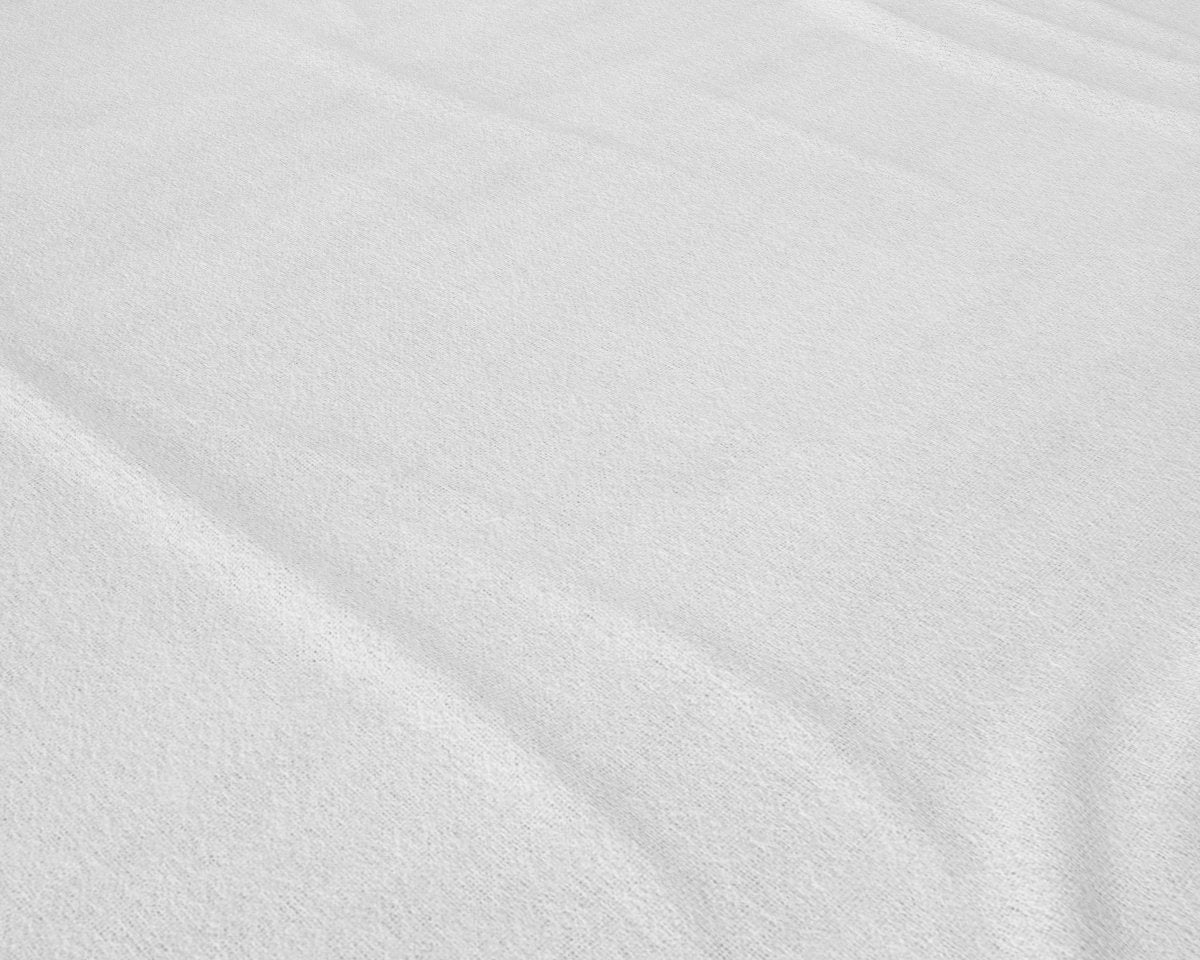 Classic Flannel Fitted Sheet | White | Single 90 x 200cm (L) x cm (D) - The Bedding & Blankets Store