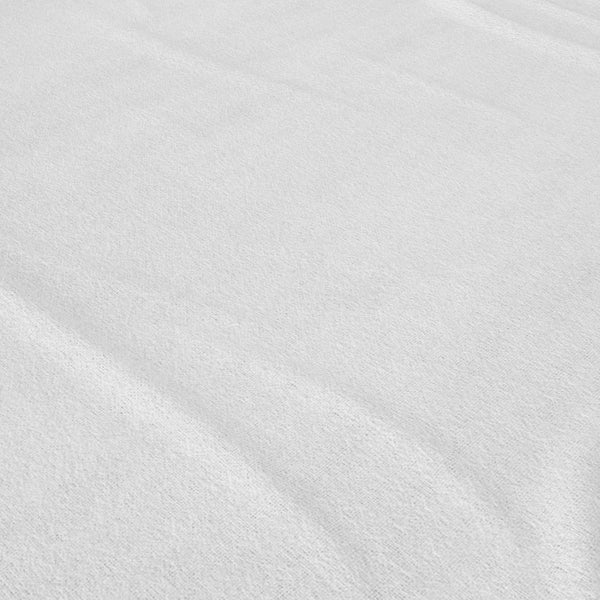 Classic Flannel Fitted Sheet | White | Single 90 x 200cm (L) x cm (D) - The Bedding & Blankets Store
