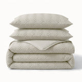 Embossed Microfibre Duvet Cover Set Curve 3D | Cream | Single - 140cm (W) x 220cm (L) - The Bedding & Blankets Store